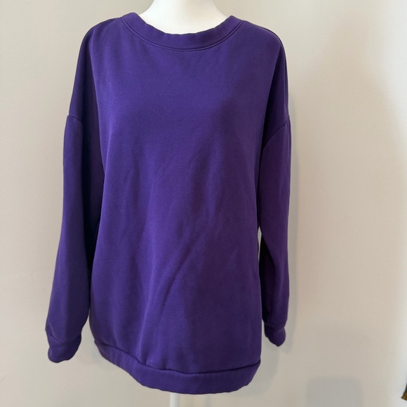 Fabletics Women's Size L Purple Nina Lace-Back Pullover Activewear Sweatshirt - Picture 2 of 9